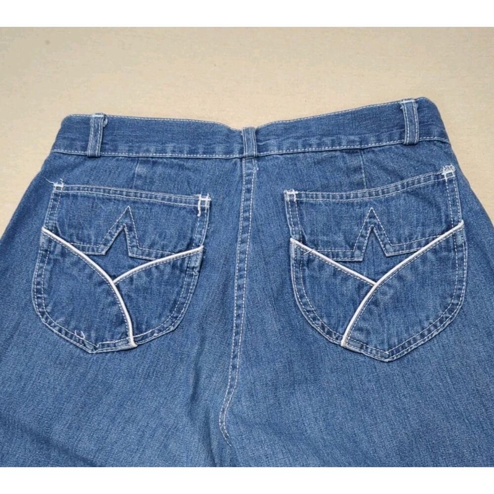 Vintage 70s Foxmoor Jeans Women's Size 11 (26x26) High Rise Wide Leg Star Pocket